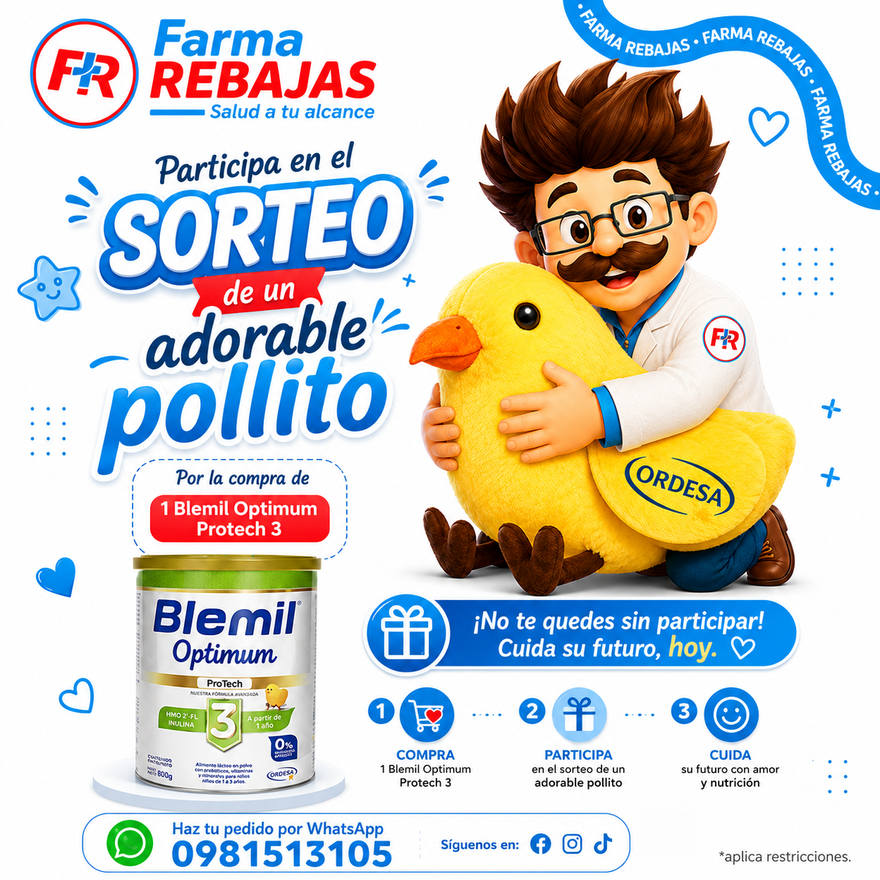 Sorteo Pollito Gigante con Blemil Optimum Protech 3