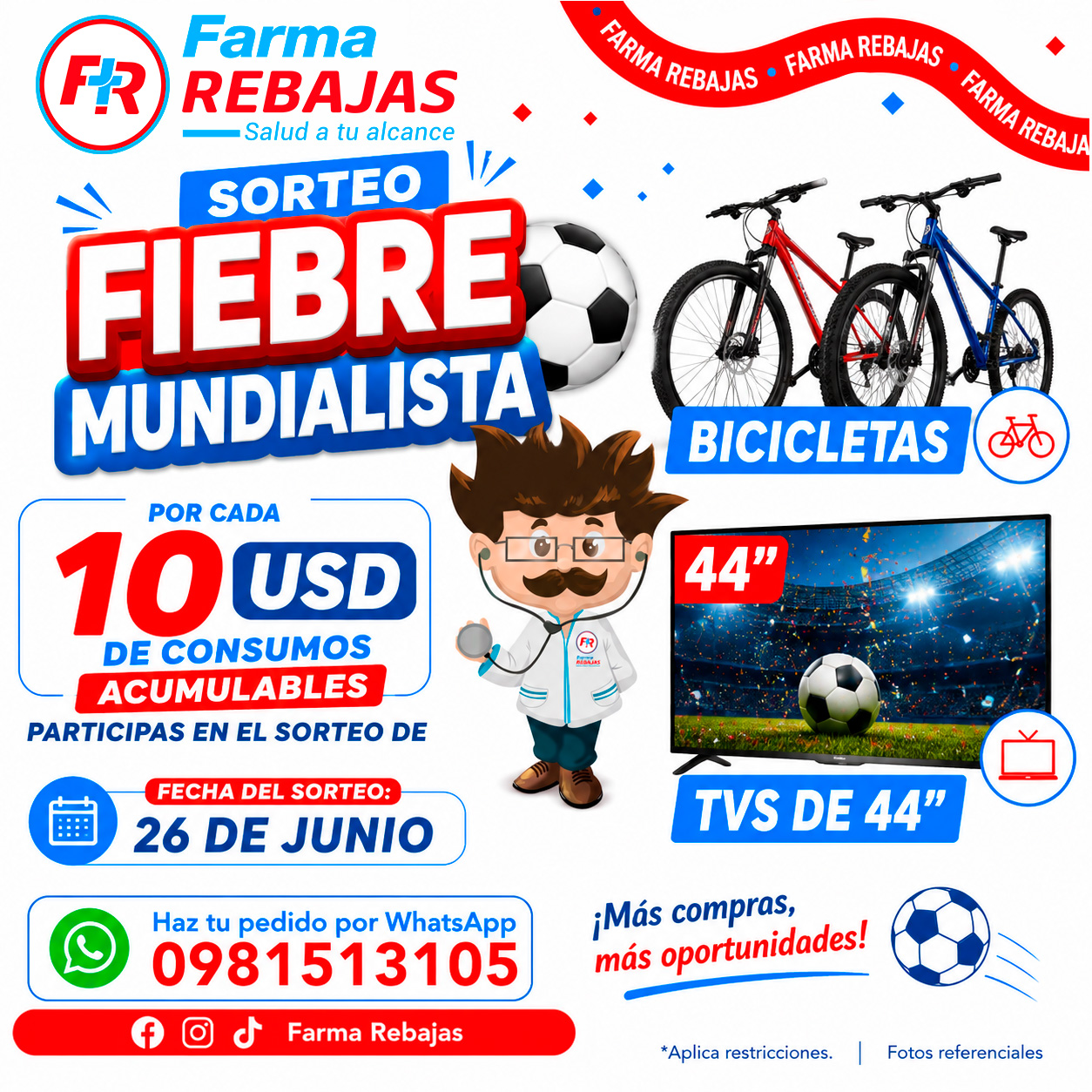 Sorteo Fiebre Mundialista — TVs y bicicletas